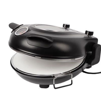 Ruhhy 26050 Pec na pizzu s pečicím kamenem, 1200 W, černá