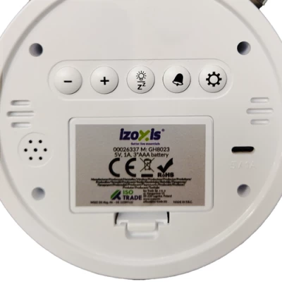 Izoxis 26337 Digitálne LED hodiny v štýle retro budíka, strieborné