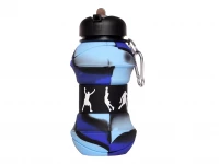 Verk 14599 Skládací sportovní láhev s karabinou 200 - 550 ml, modrá
