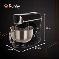 Ruhhy 25729 Kuchyňský robot 5,5 L, 2000 W, s funkcí ohřevu a váhou, černý