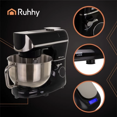 Ruhhy 25729 Kuchyňský robot 5,5 L, 2000 W, s funkcí ohřevu a váhou, černý