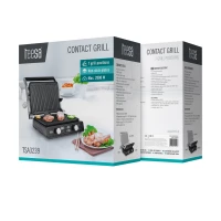 Teesa TSA3239 Kontaktní gril Panini, toustovač, vyjímatelné vložky, 2000 W, nerez