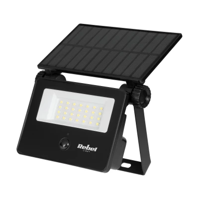 Rebel URZ3625 Solární reflektor se senzorem soumraku a pohybu, 6 W, 6500 K, 800 lm