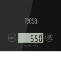 Teesa TSA0804 Digitálna kuchynská váha 5 kg, tenká, čierna