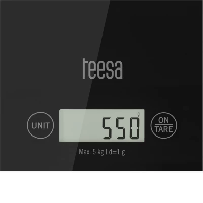 Teesa TSA0804 Digitálna kuchynská váha 5 kg, tenká, čierna