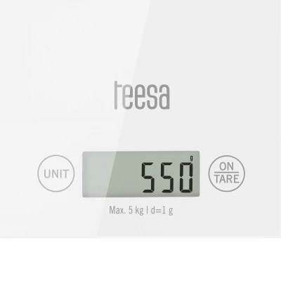 Teesa TSA0804 Digitální kuchyňská váha 5 Kg, slim, bílá