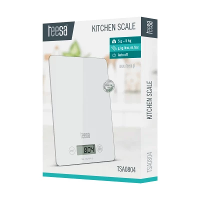Teesa TSA0804 Digitální kuchyňská váha 5 Kg, slim, bílá