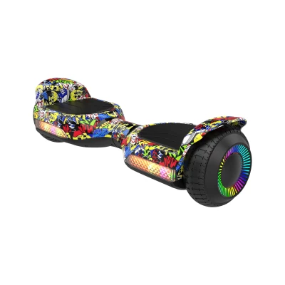 Rebel ZAB0013 Hoverboard LED RGB, 100 kg, 2 x 120 W, černý s graffiti