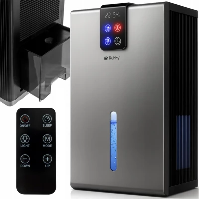 Ruhhy 26496 Odvlhčovač vzduchu 90 W, 2200 ml, stříbrná