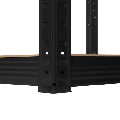 Rebel RB-1251 Kovový skladovací regál, 5 polic, 180 x 90 x 40 cm, 750 kg, černá