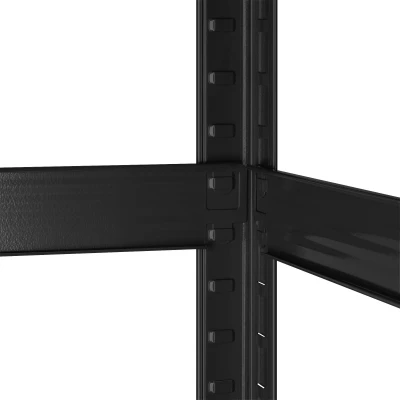 Rebel RB-1251 Kovový skladovací regál, 5 polic, 180 x 90 x 40 cm, 750 kg, černá
