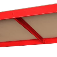 Rebel RB-1251 Kovový skladovací regál, 5 polic, 180 x 90 x 40 cm,  750 kg, červená