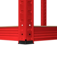 Rebel RB-1251 Kovový skladovací regál, 5 polic, 180 x 90 x 40 cm,  750 kg, červená
