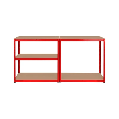 Rebel RB-1251 Kovový skladovací regál, 5 polic, 180 x 90 x 40 cm,  750 kg, červená