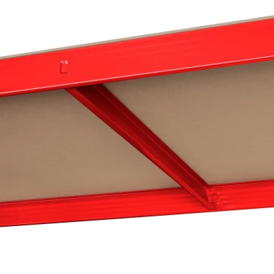 Rebel RB-1251 Kovový skladovací regál, 5 polic, 180 x 90 x 40 cm,  750 kg, červená