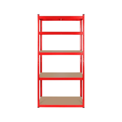 Rebel RB-1251 Kovový skladovací regál, 5 polic, 180 x 90 x 40 cm,  750 kg, červená