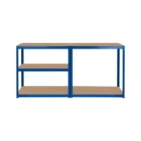 Rebel RB-1251 Kovový skladovací regál, 5 polic, 180 x 90 x 40 cm,  750 kg, modrá