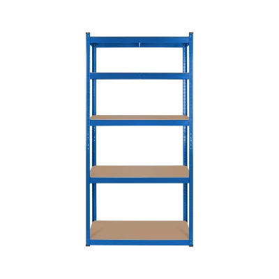 Rebel RB-1251 Kovový skladovací regál, 5 polic, 180 x 90 x 40 cm,  750 kg, modrá
