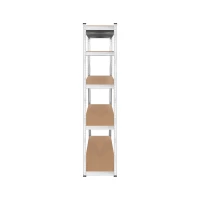 Rebel RB-1251 Kovový skladovací regál, 5 polic, 180 x 90 x 40 cm, 750 kg, stříbrná