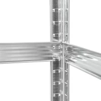 Rebel RB-1250 Kovový regál, 5 políc, 180 x 90 x 40 cm, 875 kg, strieborný