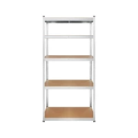 Rebel RB-1250 Kovový regál, 5 políc, 180 x 90 x 40 cm, 875 kg, strieborný