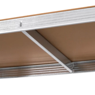 Rebel RB-1250 Kovový regál, 5 políc, 180 x 90 x 40 cm, 875 kg, strieborný