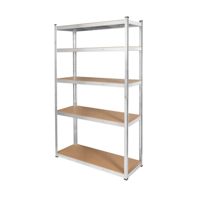Rebel RB-1252 Kovový skladovací regál, 5 polic, 205 x 120 x 45 cm, 750 kg, stříbrná