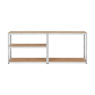 Rebel RB-1252 Kovový skladovací regál, 5 polic, 205 x 120 x 45 cm, 750 kg, stříbrná
