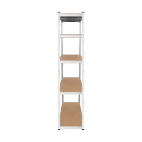 Rebel RB-1253 Kovový skladovací regál, 5 polic, 205 x 120 x 45 cm, 875 kg, stříbrná