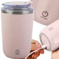 Verk 07375 Samomiešacia šálka na kávu 350 ml, ružová