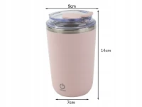 Verk 07375 Samomiešacia šálka na kávu 350 ml, ružová