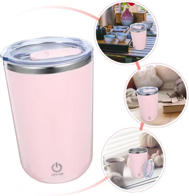 Verk 07375 Samomiešacia šálka na kávu 350 ml, ružová