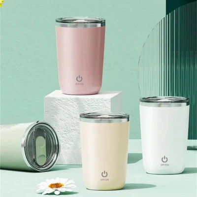 Verk 07375 Samomiešacia šálka na kávu 350 ml, ružová