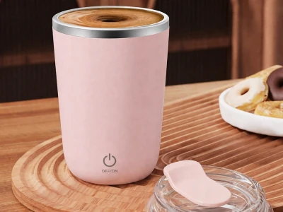 Verk 07375 Samomiešacia šálka na kávu 350 ml, ružová