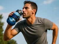 Verk 14599 Skládací sportovní láhev s karabinou 200 - 550 ml, zelenohnědá