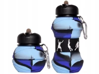 Verk 14599 Skládací sportovní láhev s karabinou 200 - 550 ml, zelenohnědá