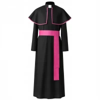 Ruhhy 26148 Karnevalový kostým biskupa, kněze XL/XXL, černorůžová