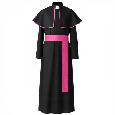 Ruhhy 26148 Karnevalový kostým biskupa, kněze XL/XXL, černorůžová