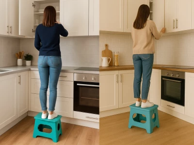 Verk 27478 Protiskluzová skládací stolička 23 x 16 x 20 cm, modrá