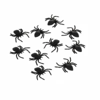Ruhhy 26028 Dekorativní plastové pavouky HALLOWEEN - černé, 10 ks