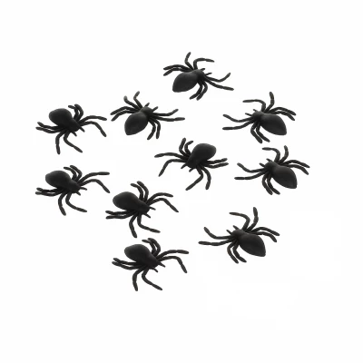 Ruhhy 26028 Dekorativní plastové pavouky HALLOWEEN - černé, 10 ks