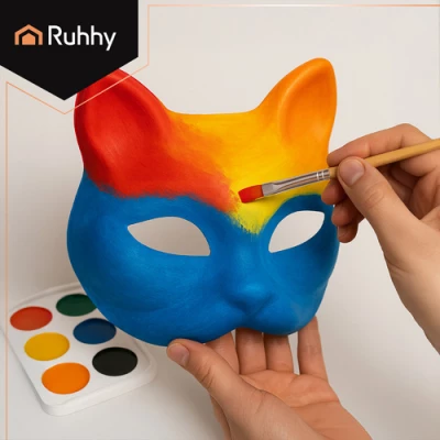 Ruhhy 26000 Sada kreativních kočičích masek 10 ks