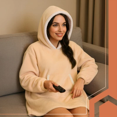 Ruhhy 26146 Televizní mikina s kapucí XXL, béžová