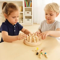 Kruzzel 26251 Dřevěné paměťové šachy