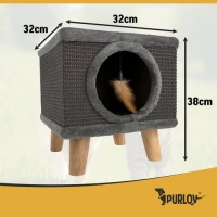 Purlov 26215 Kočičí domeček na nožkách se škrabadlem