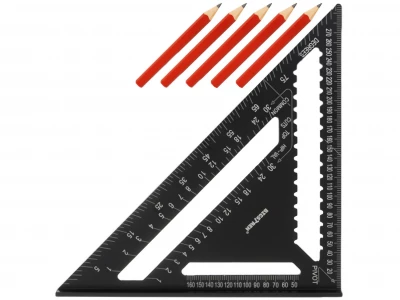 Bigstren 25874 Tesařský úhelník 30 x 30 cm + 5 tužek