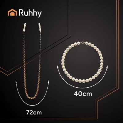 Ruhhy 26149 Kostým babičky - paruka, brýle a perly, Halloween 