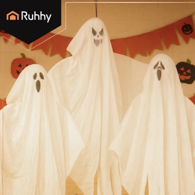 Ruhhy 25957 Halloweenská dekorace ve tvaru ducha 75 cm, 3 ks