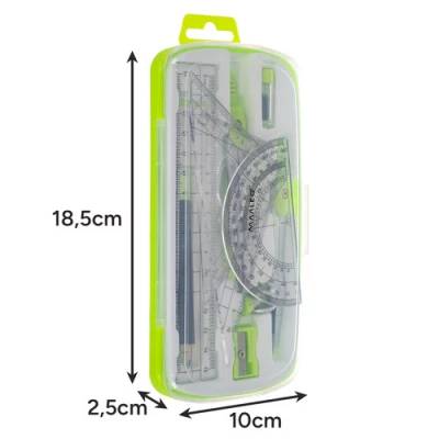 Maaleo 26170 Geometrická súprava v kufríku 10 kusov, zelená