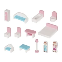 Kruzzel 26364 Domeček pro panenky XXL s LED osvětlením, dřevěný